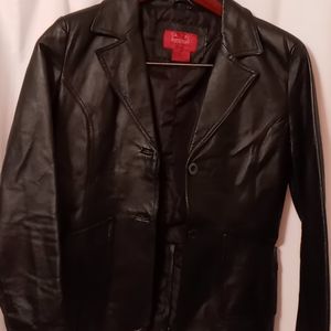 Paris blue leather jacket